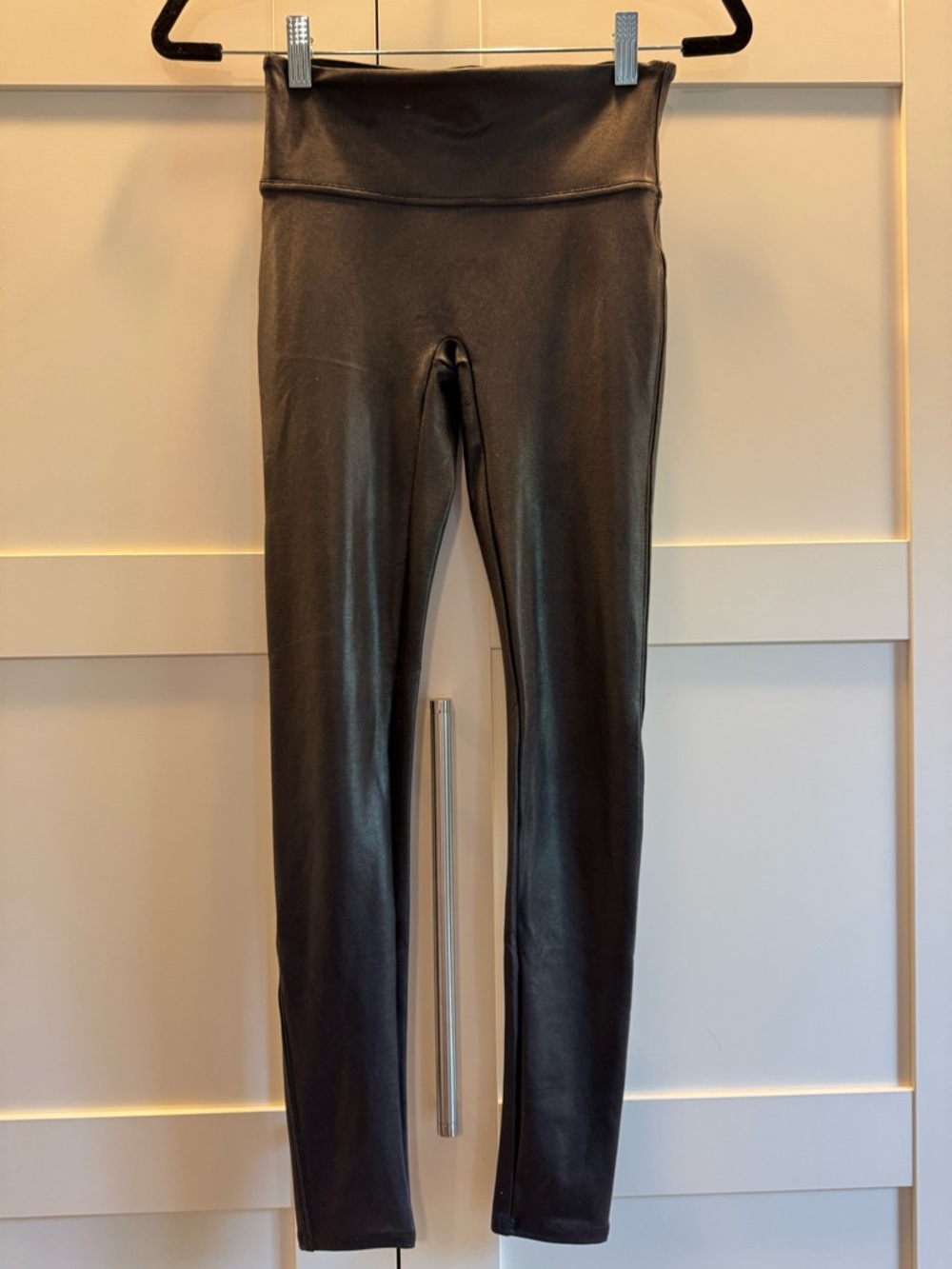 SPANX Black Shaping Leggings with Red Logo Tag